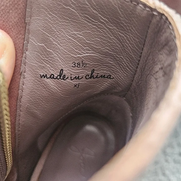 Joie Lakia Blush Velvet peep toe lace up heel boots size 38.5/8.5 - Picture 10 of 10